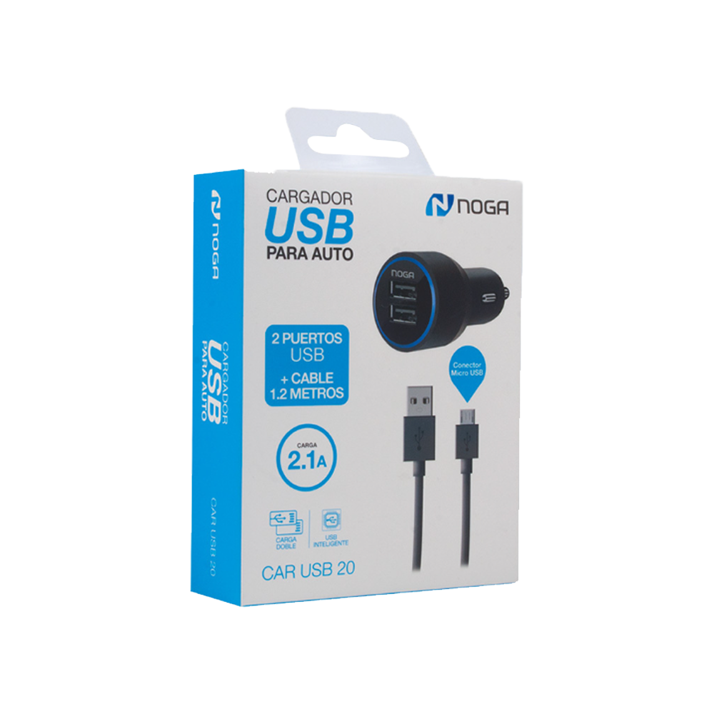 CAR USB 2.1A - 2 Puertos - con cable entrada.